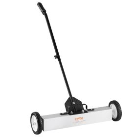 VEVOR 50Lbs Rolling Magnetic Sweeper With Wheels, Push-Type Magnetic Pick Up Sweeper, 24-inch Large Magnet Pickup Lawn Sweeper With Telescoping Handle