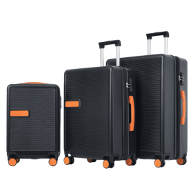 Contrast Color 3 Piece Luggage Set Hardside Spinner Suitcase With TSA Lock 20  24  28 Available