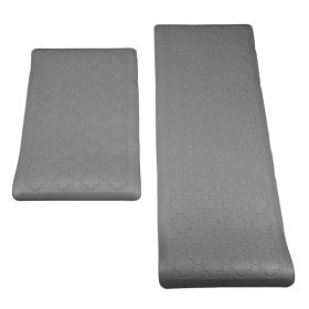 2pcs Kitchen Mat Anti Fatigue Comfortable Kitchen Cushioned Foam Rugs Ergonomic Comfort Standing Pad for Home Light Gray