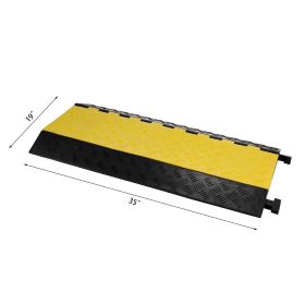 VEVOR 5 Channel Cable Protectors Extreme Rubber Cable Ramps Heavy Duty Protective Cable Wire Cord Ramp Driveway Rubber Traffic Speed Bumps Cable Prote