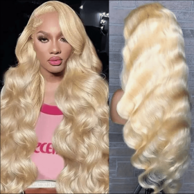 2025 Hot Sale Blonde 30 Inch HD 13x4 Body Wave Lace Wig Raw Black Female Human Hair