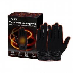 Houkea Nylon Gloves, Winter Outdoor Sports Skiing Cold Hand Care Massage Heat Warm Gloves