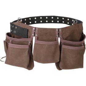 VEVOR 13 Pockets Tool Belt, Adjusts From 29 Inches To 54 Inches, Leather Heavy Duty Tool Pouch Bag With Dual Hammer Loops, Tool Bag For Electrici