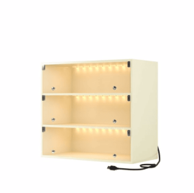 Off-white LED Light Shoebox Triple Layer With Glass Door - 1 Box