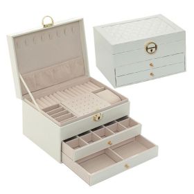 Jewelry Box for Women 3 Layer Girls Jewelry Organizer Box with 2 Drawers for Ring Necklace Bracelet Earring02