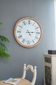 D32.3" Grant Oversized Wall Clock with Fir Wood Frame