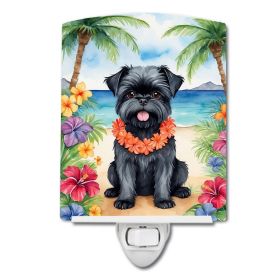 NEW Affenpinscher Luau Ceramic Night Light Compact, UL-Certified, Ideal for Bedroom, Bathroom, Nursery, Hallway, Kitchen, 6x4x3, Multicolor