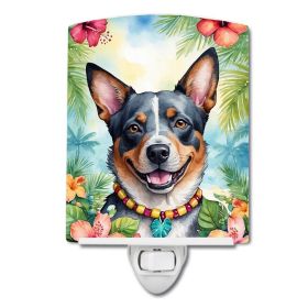 NEW Australian Cattle Dog Luau Ceramic Night Light Compact, UL-Certified, Ideal for Bedroom, Bathroom, Nursery, Hallway, Kitchen, 6x4x3, Multicolor