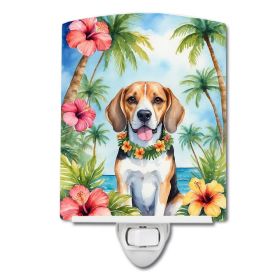 NEW Beagle Luau Ceramic Night Light Compact, UL-Certified, Ideal for Bedroom, Bathroom, Nursery, Hallway, Kitchen, 6x4x3, Multicolor