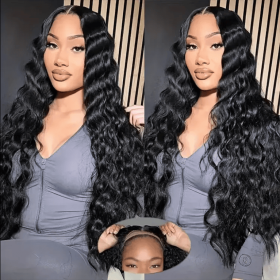 No Glue Wig, Human Hair Pre-pull, Pre-cut 200 Density Clear Hd Lace Front Wig, 4x4 Deep Wave Wig (Option: 4X4 DEEP-22inches)