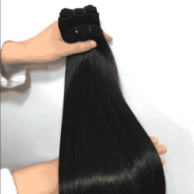 Raw Indian Cuticle Aligned Hair Extensions, Straight Weft, No Tangling, No Shedding, From A Donor Wave Style (Option: Clear-26inches)