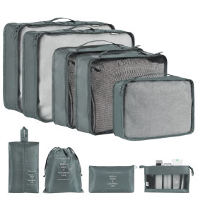 Home Fashion Simple Solid Color Storage Bag (Option: Gray-9Set)