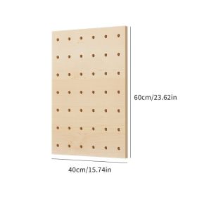 Wooden Hole Board Set Can Be Stored And Decorated, Making It The Preferred Choice For Fashionistas In Home Decor (Option: Natural wood color 40cm 60cm)