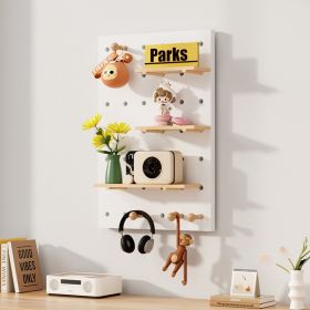 Wooden Hole Board Set Can Be Stored And Decorated, Making It The Preferred Choice For Fashionistas In Home Decor (Option: White 40cm 60cm)