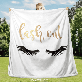 Flannel Velvet Blanket Long Eyelashes (Option: 60x80)