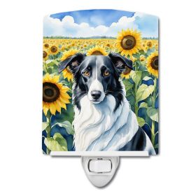 NEW Borzoi in Sunflowers Ceramic Night Light Compact, UL-Certified, Ideal for Bedroom, Bathroom, Nursery, Hallway, Kitchen, 6x4x3, Multicolor (Default: Default)