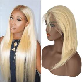 2024 Long HD 13 4 Straight Lace Wig  Raw Black Female Human Hair (Option: Blonde-22inches)