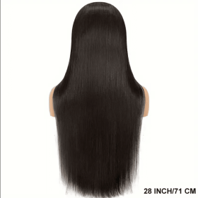 Straight Lace Front Wig Human Hair  Density 13x4 HD Clear Lace Front Wig Pre Pull Baby Hair (Option: Black-24inches)